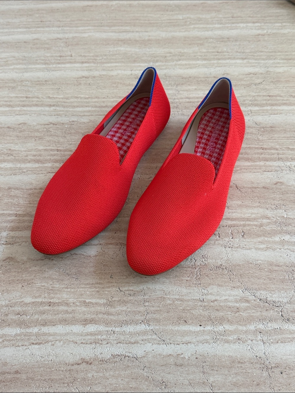 Rothy's Red Knit Slip-On Loafers